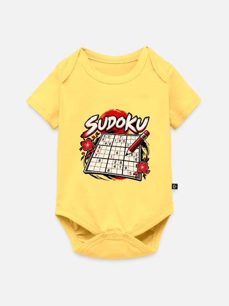 Sudoku - Baby Premium Kurzarmbody - Pastellgelb
