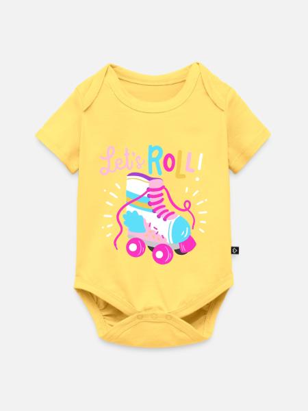 Roller Skating Spruch Humor - Baby Premium Kurzarmbody - Pastellgelb