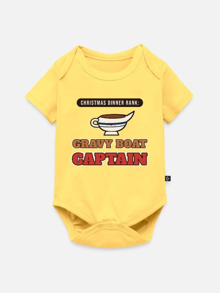 Weihnachtsessen-Rang: Gravy Boat Kapitän - Baby Premium Kurzarmbody - Pastellgelb