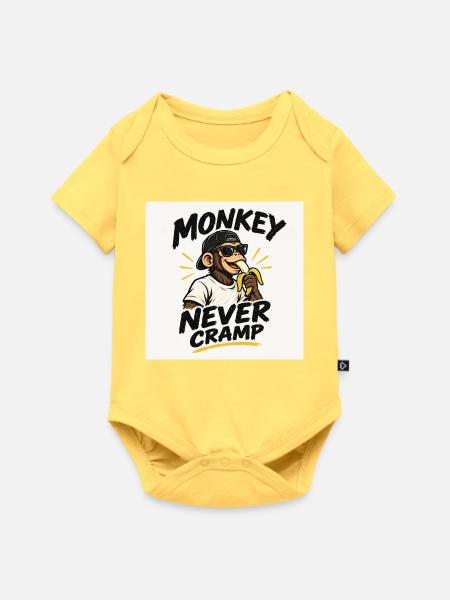 Mokey never cramps - Baby Premium Kurzarmbody - Pastellgelb