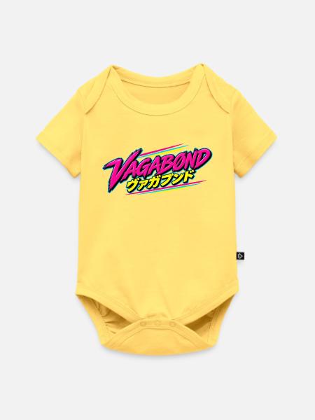 Vagabond Neon Retro Schriftzug - Baby Premium Kurzarmbody - Pastellgelb