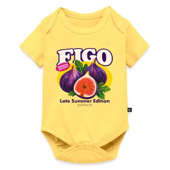 Figo – Fresh Purple Figs Spätsommerausgabe - Baby Premium Kurzarmbody - Pastellgelb - Vorne
