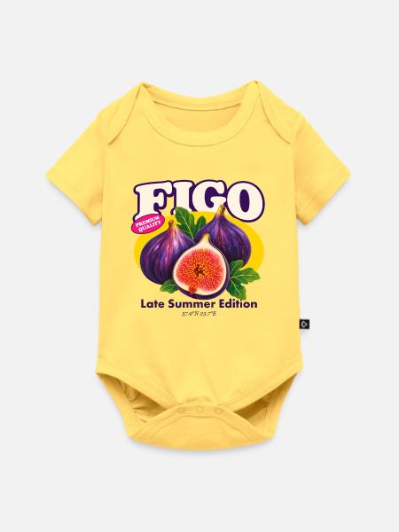 Figo – Fresh Purple Figs Spätsommerausgabe - Baby Premium Kurzarmbody - Pastellgelb