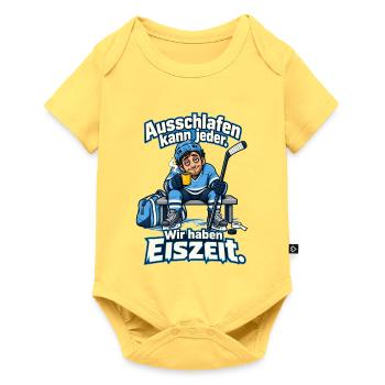 Hobby Eishockeyspieler Eiszeit Eishockey Humor - Baby Premium Kurzarmbody - Pastellgelb - Vorne
