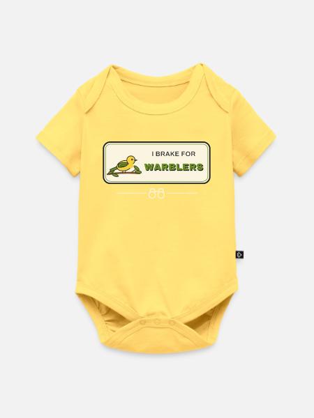 Ich bremse für Waldsänger – Vogelbeobachtung - Baby Premium Kurzarmbody - Pastellgelb