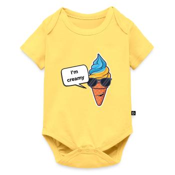 Creamy Eis - Baby Premium Kurzarmbody - Pastellgelb - Vorne