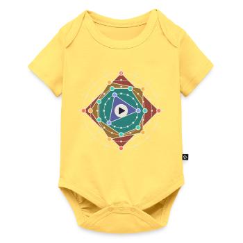 Kreisförmiger 16-Step-Sequenzer, vier Rhythmen - Baby Premium Kurzarmbody - Pastellgelb - Vorne