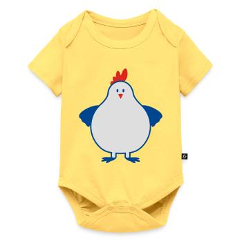 fette henne - Baby Premium Kurzarmbody - Pastellgelb - Vorne