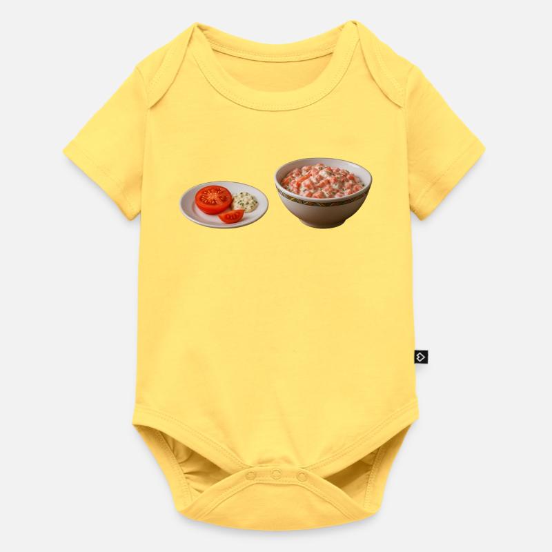 Salade de tomates avec crème sure - Body à manches courtes Premium Bébé - jaune pastel
