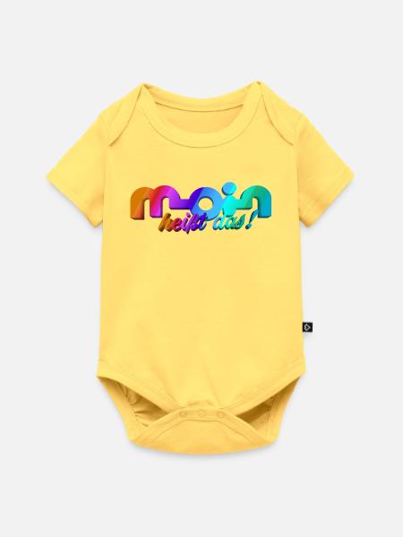 Moin heisst das! - Baby Premium Kurzarmbody - Pastellgelb