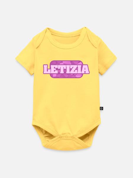 Letizia als Bio - Baby Premium Kurzarmbody - Pastellgelb
