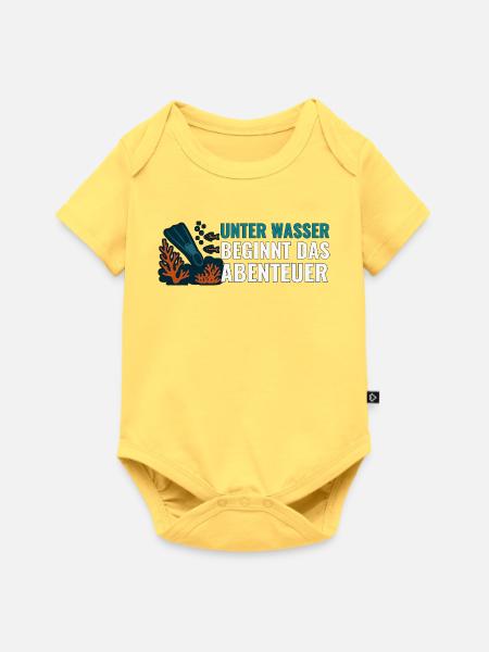 Tauchen Unter Wasser beginnt das Abenteuer. - Baby Premium Kurzarmbody - Pastellgelb