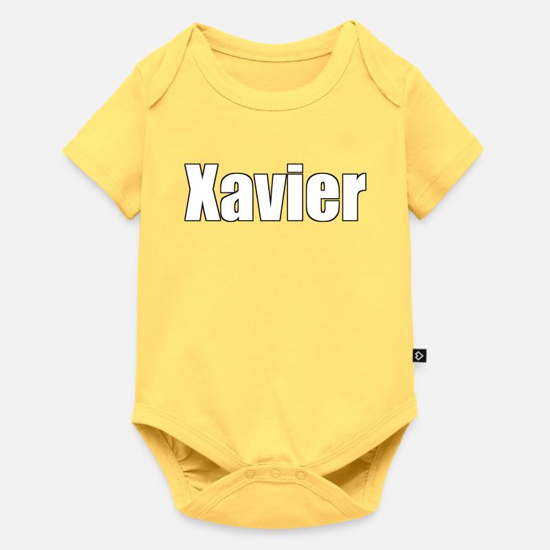 Xavier - Body à manches courtes Premium Bébé - jaune pastel