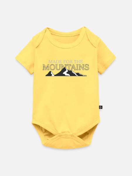 Gemacht für die Berge - Baby Premium Kurzarmbody - Pastellgelb