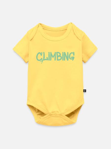 Klettergraffiti: Climbing Logo - Baby Premium Kurzarmbody - Pastellgelb