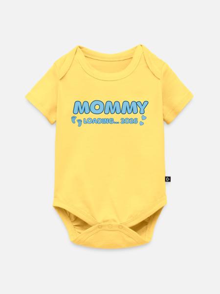 Mommy Loading 2026 - Baby Premium Kurzarmbody - Pastellgelb