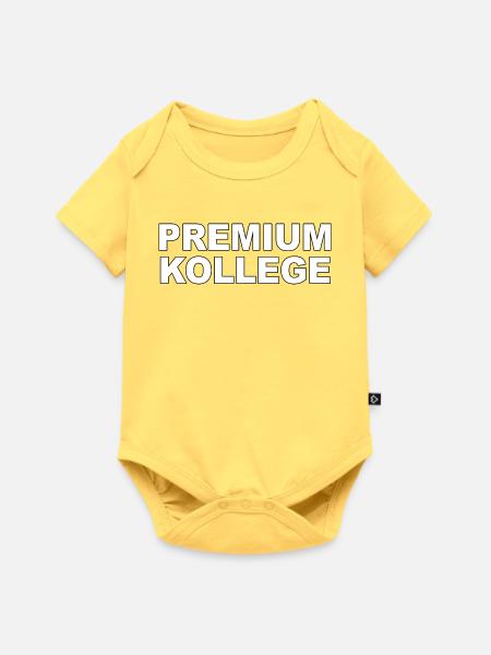 Premium Kollege - Lustiger Spruch - Baby Premium Kurzarmbody - Pastellgelb