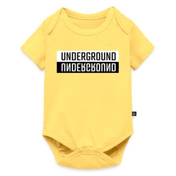 Background double font - Baby Premium short-sleeve bodysuit - sky yellow - Front