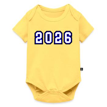 Année 2026 - Body à manches courtes Premium Bébé - jaune pastel - Devant