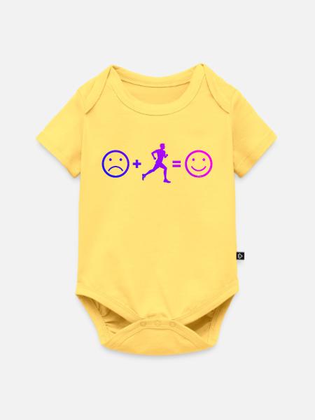 Geschenkidee für einen Running mit Running - Baby Premium Kurzarmbody - Pastellgelb
