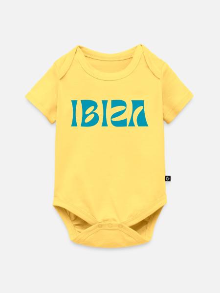 IBIZA Teal-Text - Baby Premium Kurzarmbody - Pastellgelb