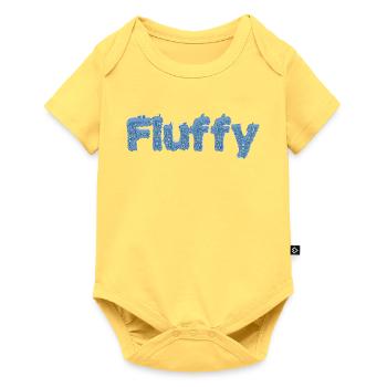 Fluffy - Baby Premium Kurzarmbody - Pastellgelb - Vorne