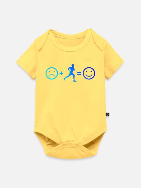 Geschenkidee für einen Running mit Running - Baby Premium Kurzarmbody - Pastellgelb