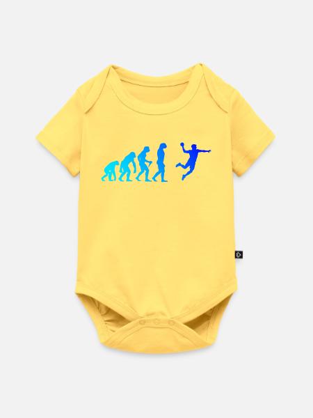 Geschenkidee für den Kreisläufer mit Handballspiel - Baby Premium Kurzarmbody - Pastellgelb