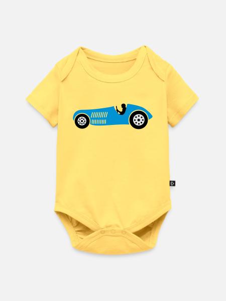 rennwagen rennen auto - Baby Premium Kurzarmbody - Pastellgelb