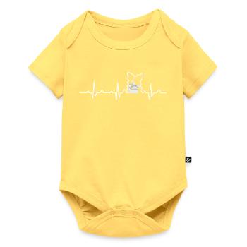 Border Collie Heartbeat EKG Dog Lover Gift - Baby Premium short-sleeve bodysuit - sky yellow - Front