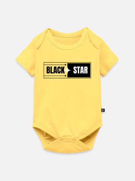 Schwarzer Stern Kontrast-Design - Baby Premium Kurzarmbody - Pastellgelb