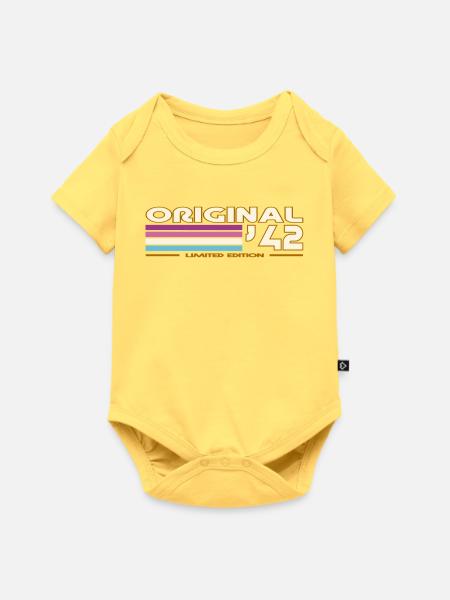 1942 - Baby Premium Kurzarmbody - Pastellgelb