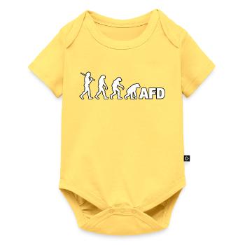 Evolution zum Schriftzug - Baby Premium Kurzarmbody - Pastellgelb - Vorne