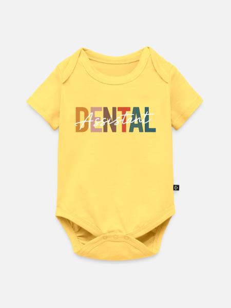 Dental Assist Farbblock Design - Baby Premium Kurzarmbody - Pastellgelb