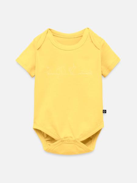 Katze Katze Katze - Baby Premium Kurzarmbody - Pastellgelb