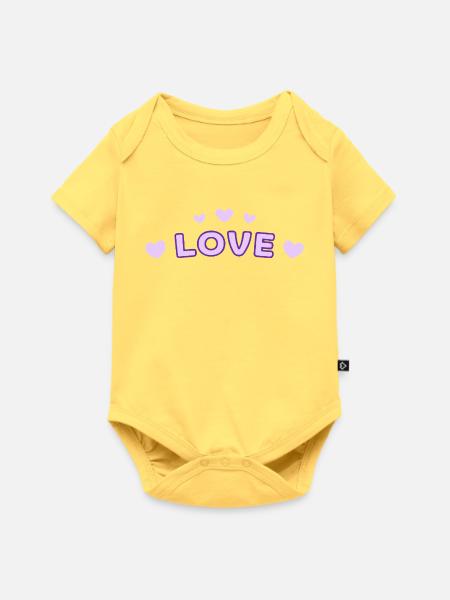Liebe Purple Heart Tippfehler - Baby Premium Kurzarmbody - Pastellgelb