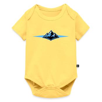 Mountains icon line - Baby Premium short-sleeve bodysuit - sky yellow - Front