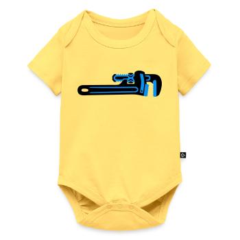 Pipe Wrench Tool Plumber - Baby Premium short-sleeve bodysuit - sky yellow - Front