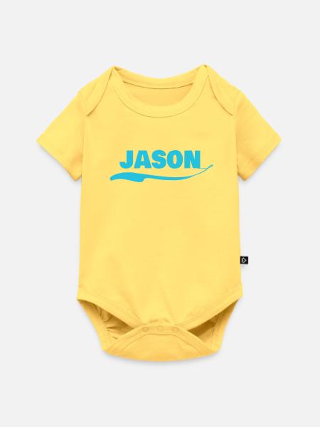 Geschenk für Jason - Baby Premium Kurzarmbody - Pastellgelb
