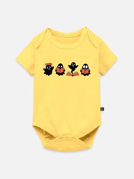 Unheimliche Buchclub-Geister lesen Bücher - Baby Premium Kurzarmbody - Pastellgelb