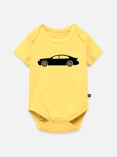Auto - Baby Premium Kurzarmbody - Pastellgelb