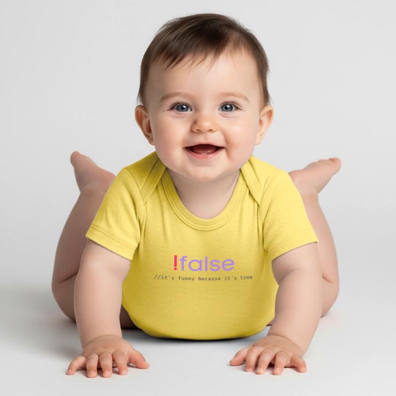 Ifalse Funny Coder Programming Pun Baby Premium short-sleeve bodysuit