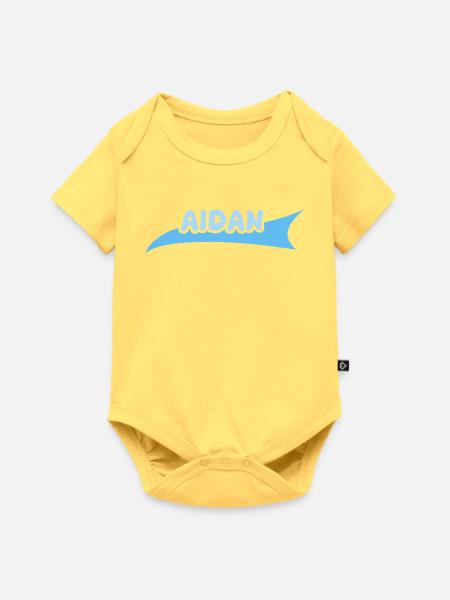 Geschenk für Aidan - Baby Premium Kurzarmbody - Pastellgelb