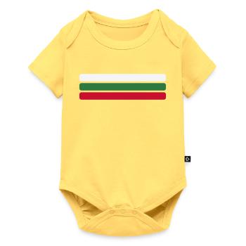 Bulgarien Flagge Minimal - Fahne Fan Streifen Desi - Baby Premium Kurzarmbody - Pastellgelb - Vorne