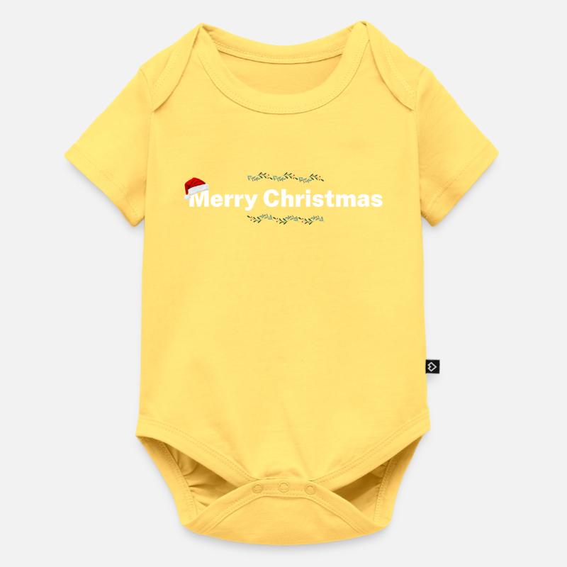 Joyeux Noël – Design festif - Body à manches courtes Premium Bébé - jaune pastel