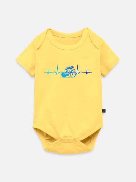 Modernes Roadbike Artwork - Baby Premium Kurzarmbody - Pastellgelb