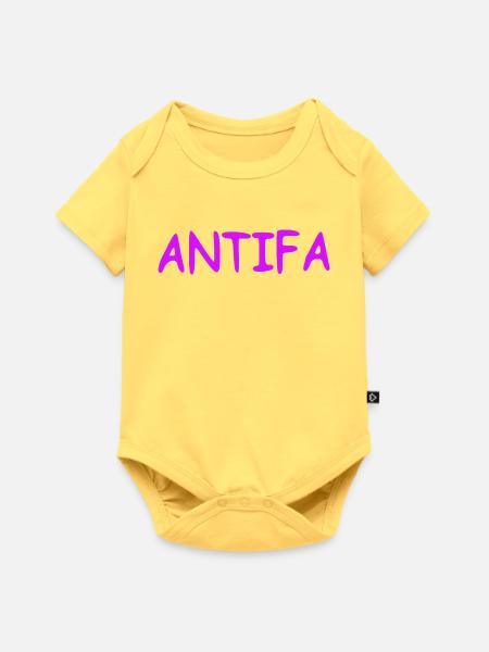 Antifa - lilac - Baby Premium Kurzarmbody - Pastellgelb