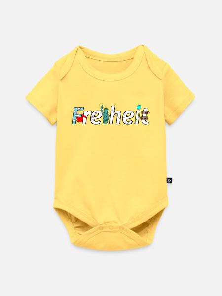 Freiheit Design - Baby Premium Kurzarmbody - Pastellgelb