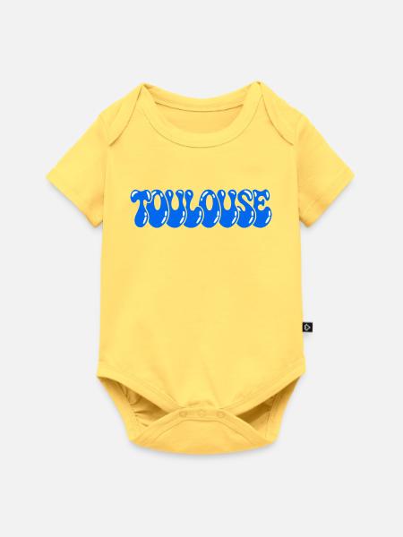 Toulouse-Blaue Himmelblase - Baby Premium Kurzarmbody - Pastellgelb