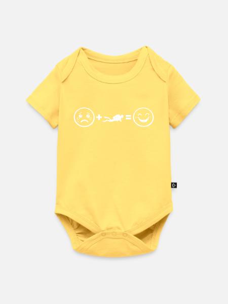 Klare Diving Botschaft - Baby Premium Kurzarmbody - Pastellgelb